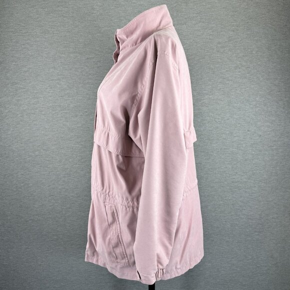 Cabelas Womens Lavender Windbreaker Jacket Vented Back High Neck Snap Zip XL Reg - Picture 16 of 16